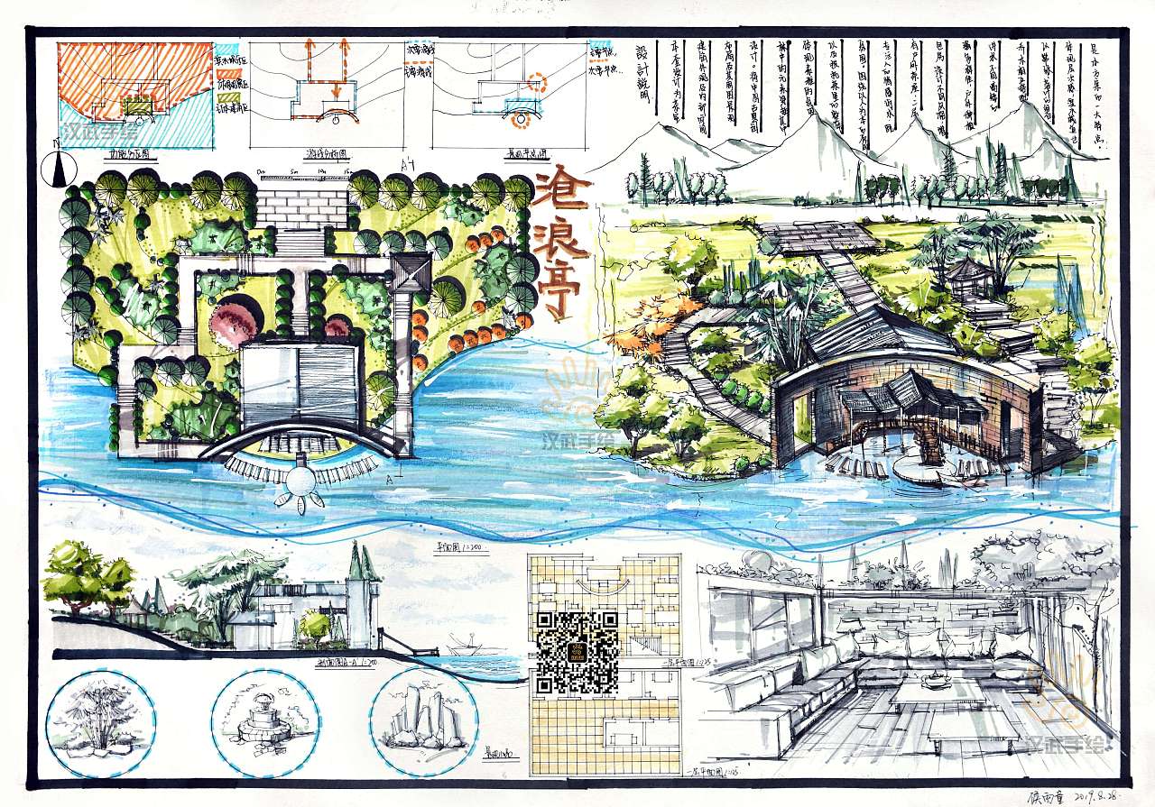 2020最新环艺景观建筑考研手绘快题